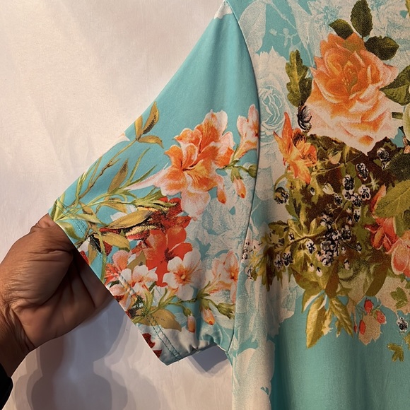 Jodifl Short Sleeve Floral Dress Size M - Picture 3 of 7